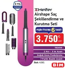 HEİFER AİRSHAPE SAÇ ŞEKİLLENDİRME VE KURUTMA SETİ fiyat ve kampanya bilgisi